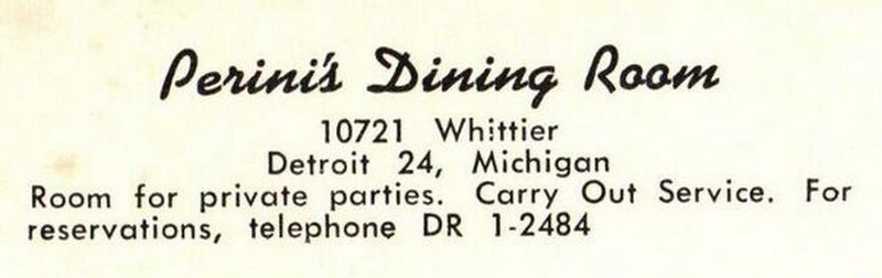 Perinis Dining Room - Old Postcard (newer photo)